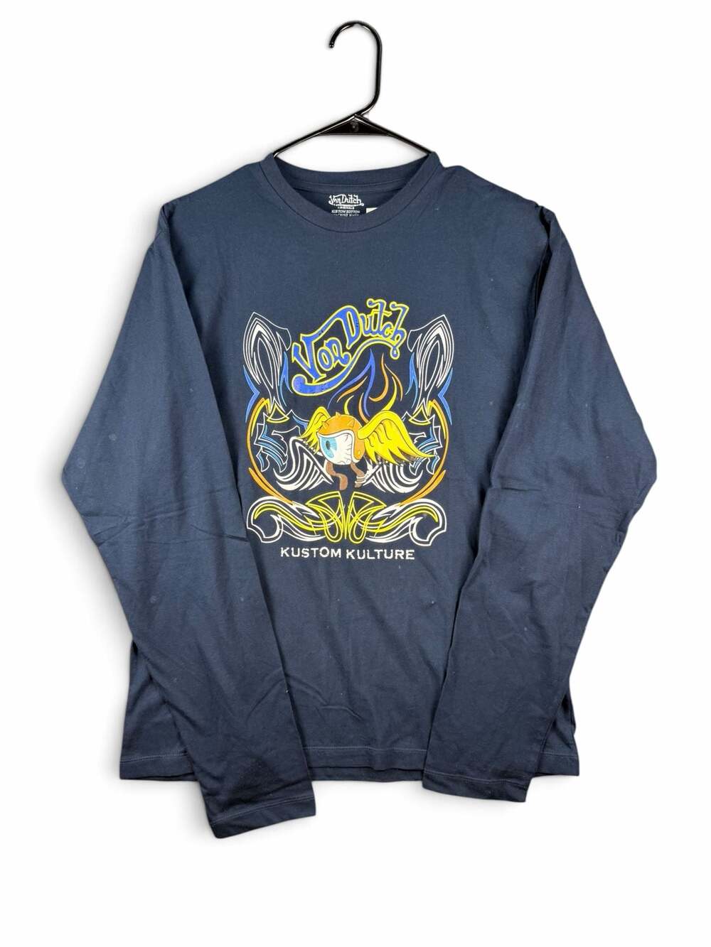 Von Dutch Kustom Kulture Long Sleeve T-Shirt Dark Navy Blue